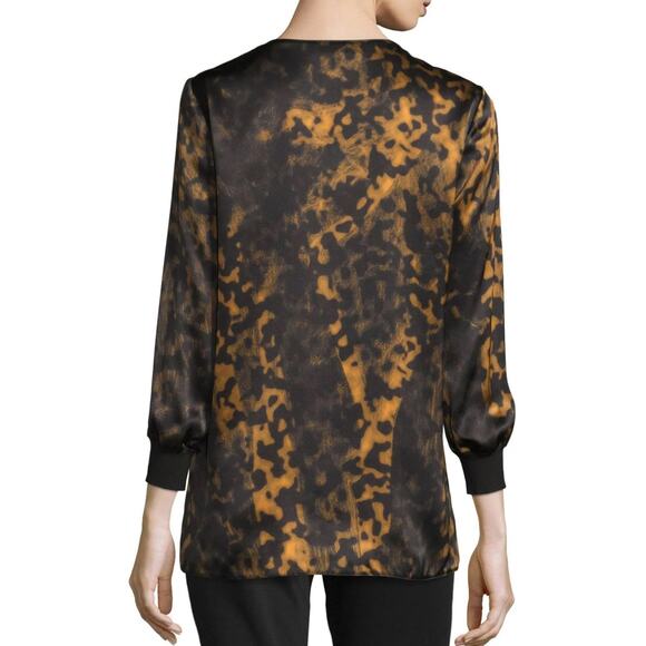 Lafayette 148 New York Kelsey silk animal print blouse size XL - Picture 7 of 7